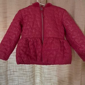 Girls puffer jacket - pink with stars